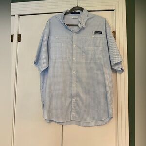 Columbia Light Blue Plaid Shirt